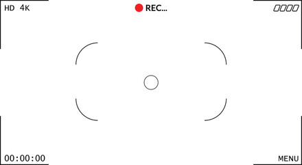 camera viewfinder screen template on isolated transparent background