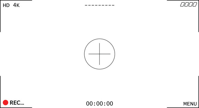 camera viewfinder screen template on isolated transparent background
