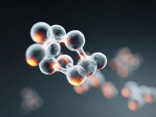 Abstract render of molecule structure. Symbolizes science, research, nanotechnology. Great for healthcare, biotech, or education projects. Futuristic  modern.