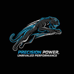 Fototapeta premium Dynamic Panther Logo with Precision Power Branding for Sports and Performance.