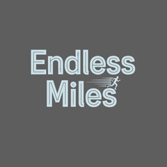 Fototapeta premium Endless Miles Logo Design with Running Silhouette for Endurance Sports.