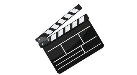 Fototapeta premium Black and white clapperboard used in film production on white background.