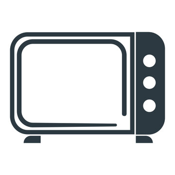 Minimalist microwave oven kitchen icon.