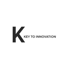 Obraz premium Key to Innovation logo featuring a bold K and the company slogan.