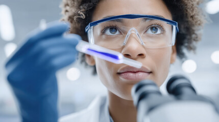 Plasma, A doctor examining a yellowish plasma sample in a sterile environment, depicted in a clinical setting.