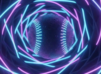 Neon Baseball A Cyberpunk Sports Aesthetic with Fluorescent Lights