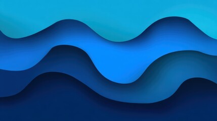 Fototapeta premium Abstract Waves in Various Shades of Blue Illustrating Fluid Motion and Depth, Perfect for Backgrounds and Textures in Artistic Projects