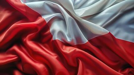 Realistic fabric flag of france celebrating independence day with national colors and emblems