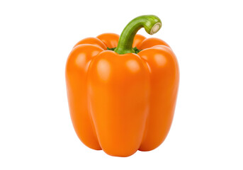Isolated orange bell pepper, whole, vibrant, culinary delight, fresh vegetable produce