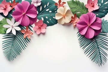Tropical plants floral border flower nature petal.