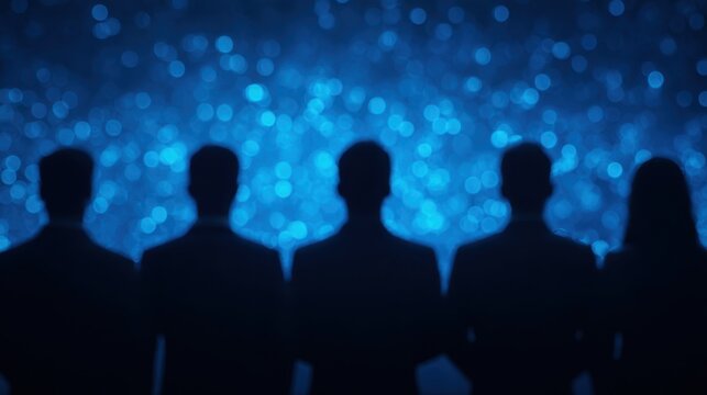 Professional office space collaborative team engagement and dynamics with digital art and light connections