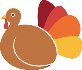 Cartoon turkey, a symbol of thanksgiving day
