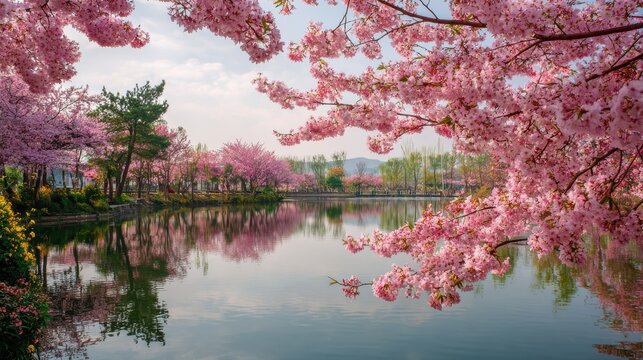 stunning cherry blossoms in spring
