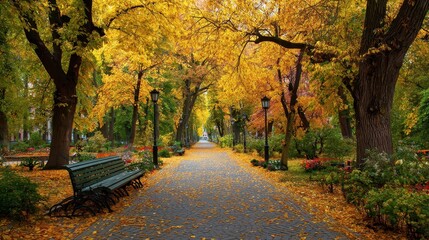 Naklejka premium stunning fall garden