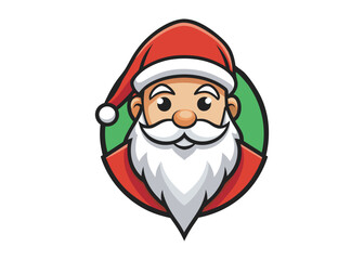 santa face logo silhouette vector, christmas santa face silhouette vector illustration, colour santa face vector silhouette, santa claus face logo silhouettes vector on a white background