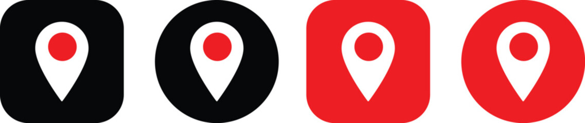 Fototapeta premium Location map pin icons set. location pin icon symbol sign on transparent background. GPS location symbol. Flat style vector 