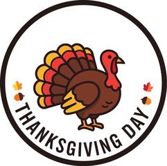 Thanksgiving day turkey in a circle