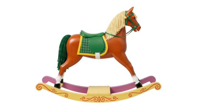 Isolated rocking horse toy a timeless classic for children and decoration, nostalgic charm