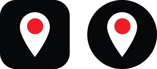 Location map pin icons set. location pin icon symbol sign on transparent background. GPS location symbol. Flat style vector
