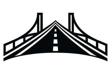 road bridge design vector icon silhouette