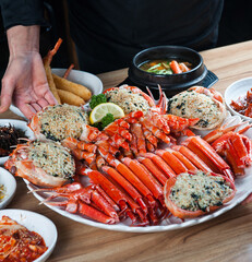 Fresh raw crabs as seafood