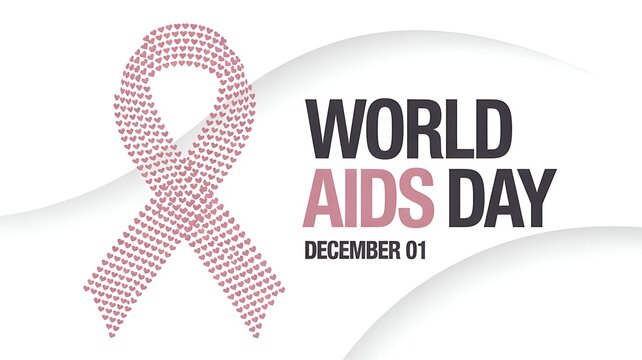 World aids day awareness with ribbon on white background for social media post - Powered by Adobe