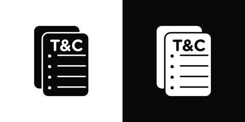 Terms and Conditions icon in solid silhouette set. Vector Illustration.