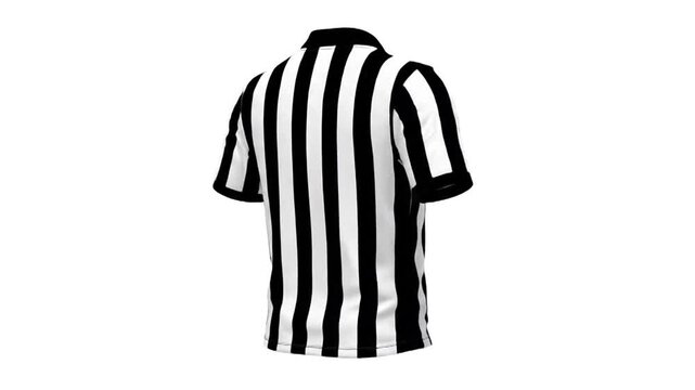 Referee Shirt - Black and White Striped Uniform for Sports Officials.