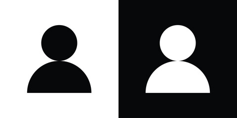 User icon in solid silhouette set. Vector Illustration.