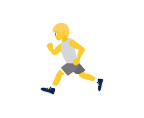 person running run club non-binary grey shirt runner sports excercise wellness emoji symbol sign icon vector illustration isolated flat