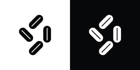 Yeast icon in solid silhouette set. Vector Illustration.