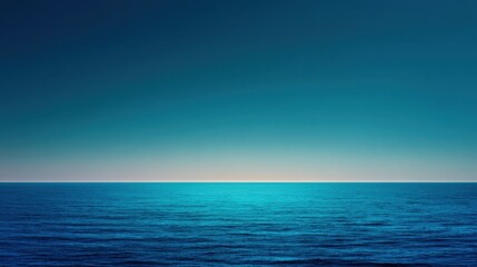 Obraz premium Tranquil and Serene Ocean View with Calm Waters and Gradual Color Transition, Perfect for Nature and Travel Themes in Photography and Design