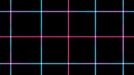 A tight grid of thin, intersecting neon pink and cyan lines on a dark background. Technological and precise.