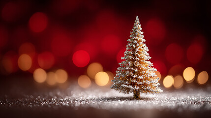 A beautifully decorated white Christmas tree glowing with warm fairy lights against a dark festive background with softly falling snow effects