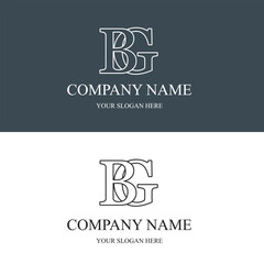 bg logo. abstract monogram vector letter mark brand fashion. icon  business monogram boutique font Clothing minimalist.