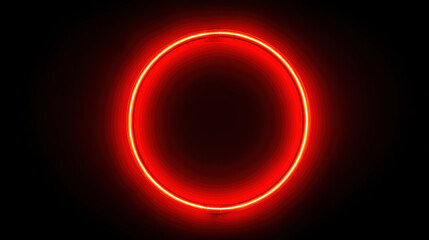 A single, pulsating neon red circular line, like a heartbeat, on a dark background. Rhythmic and focused.