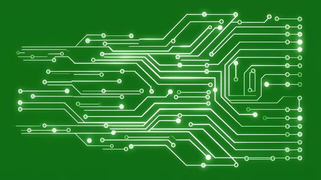Advanced electronic circuitry pattern symbolizing modern technological innovation and data flow