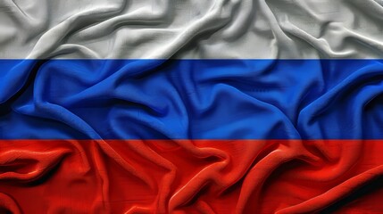 Realistic fabric representation of the russian flag for independence day celebrations