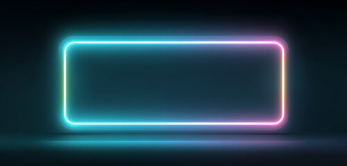 Futuristic sale neon frame glowing tech look