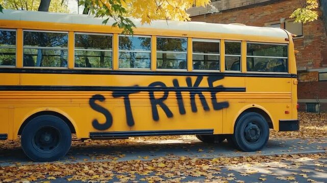 Buses on strike.