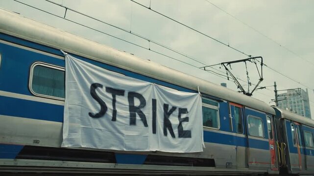 Trains on strike.