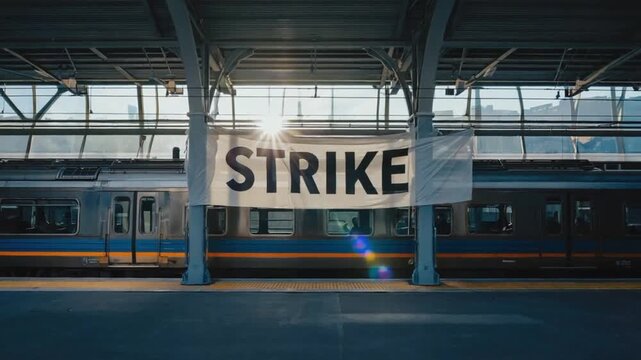 Trains on strike.