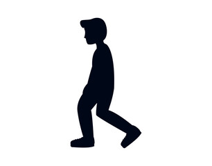 man walking silhouette side men person red shirt walk emoji symbol sign icon vector illustration isolated flat