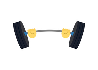 free weights gym strong emoji symbol sign icon vector illustration isolated flat