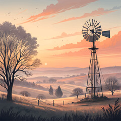 sunset in the desert