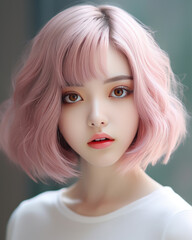 Elegant Asian Blonde Bob – Fashion Portrait