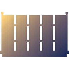 A Gradient Colored Industrial Shipping Container With A Transparent Background Representing Logistics And Global Trade And Transportation