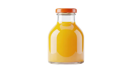 Isolated bottle of orange juice ready for serving on a counter or table, sweet and healthy