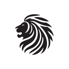 minimalist lion logo with white background