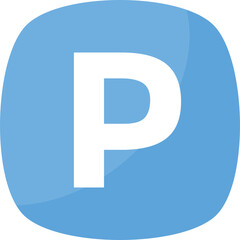 A Blue Rounded Square With A White Letter P Centered Inside It And A Transparent Background Ideal For Graphic Design And Branding Projects